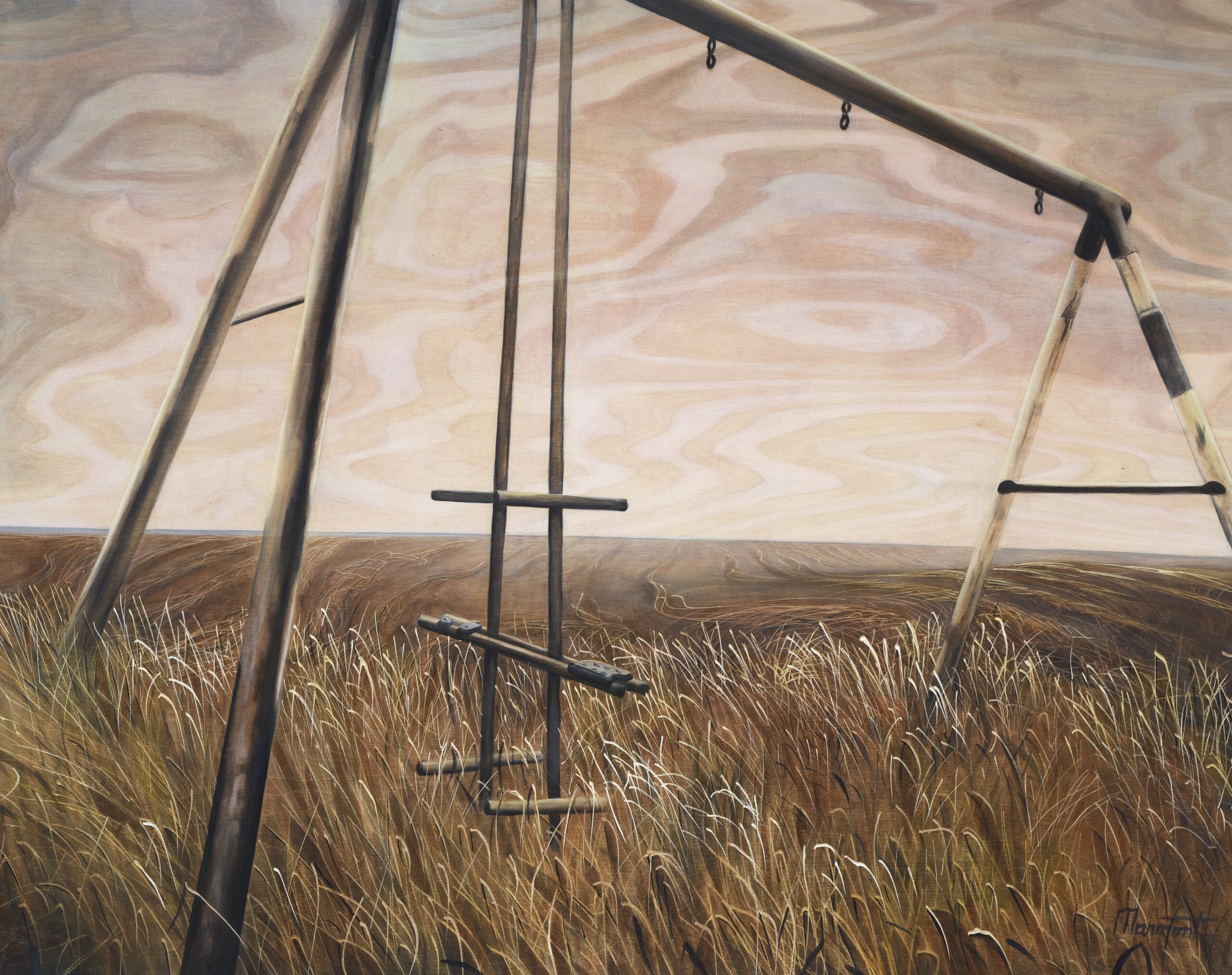 Painting by Rosanna Marmont — The Swing, 2017, oil on birch