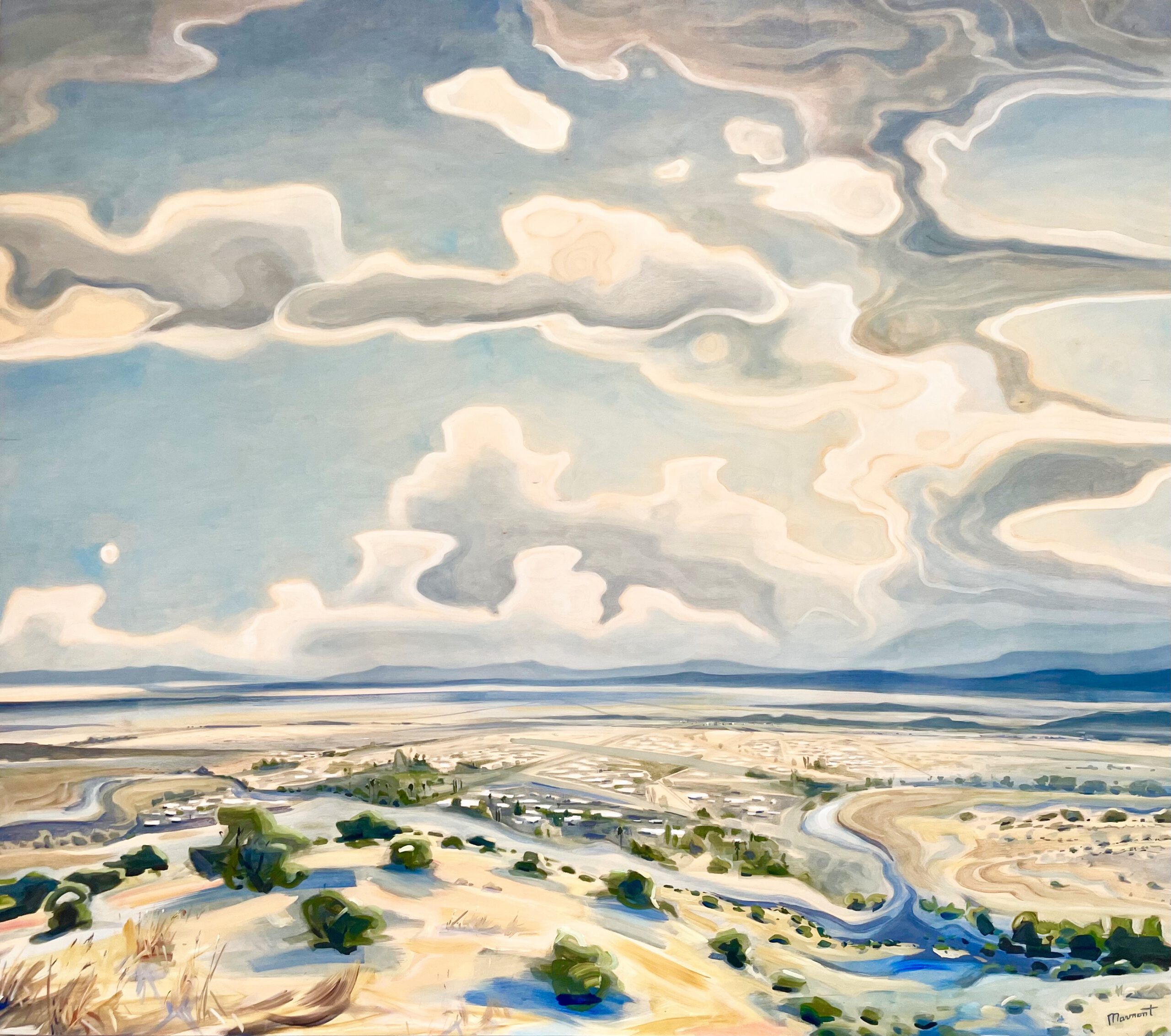 Painting by Rosanna Marmont — Tucson, 2025, oil and pencil on ash
