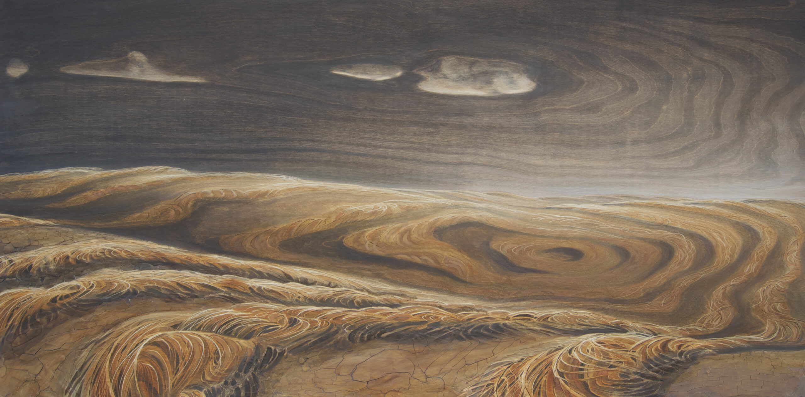 Painting by Rosanna Marmont — Wheat Field II, 2014, mixed media on birch