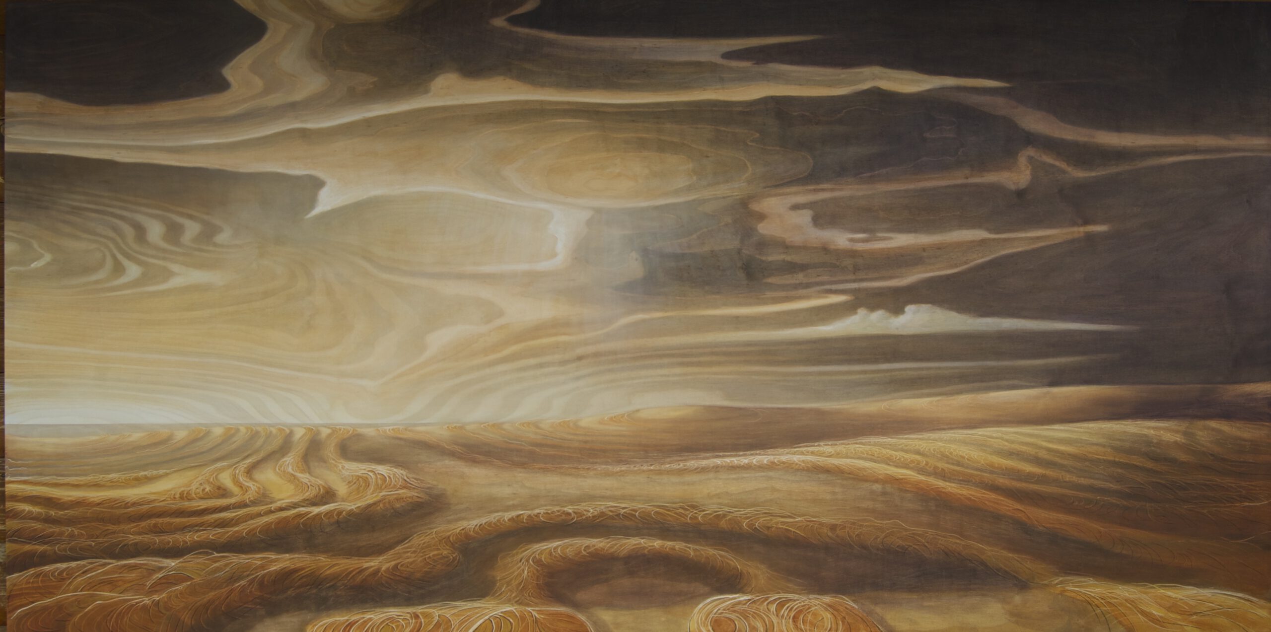 Painting by Rosanna Marmont — Wheat Field, 2013, oil on maple