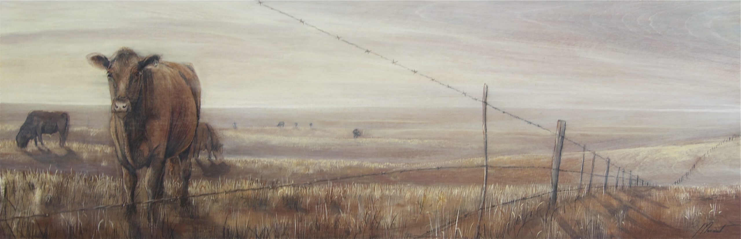 Painting by Rosanna Marmont — Yearling, 2014, mixed media on birch