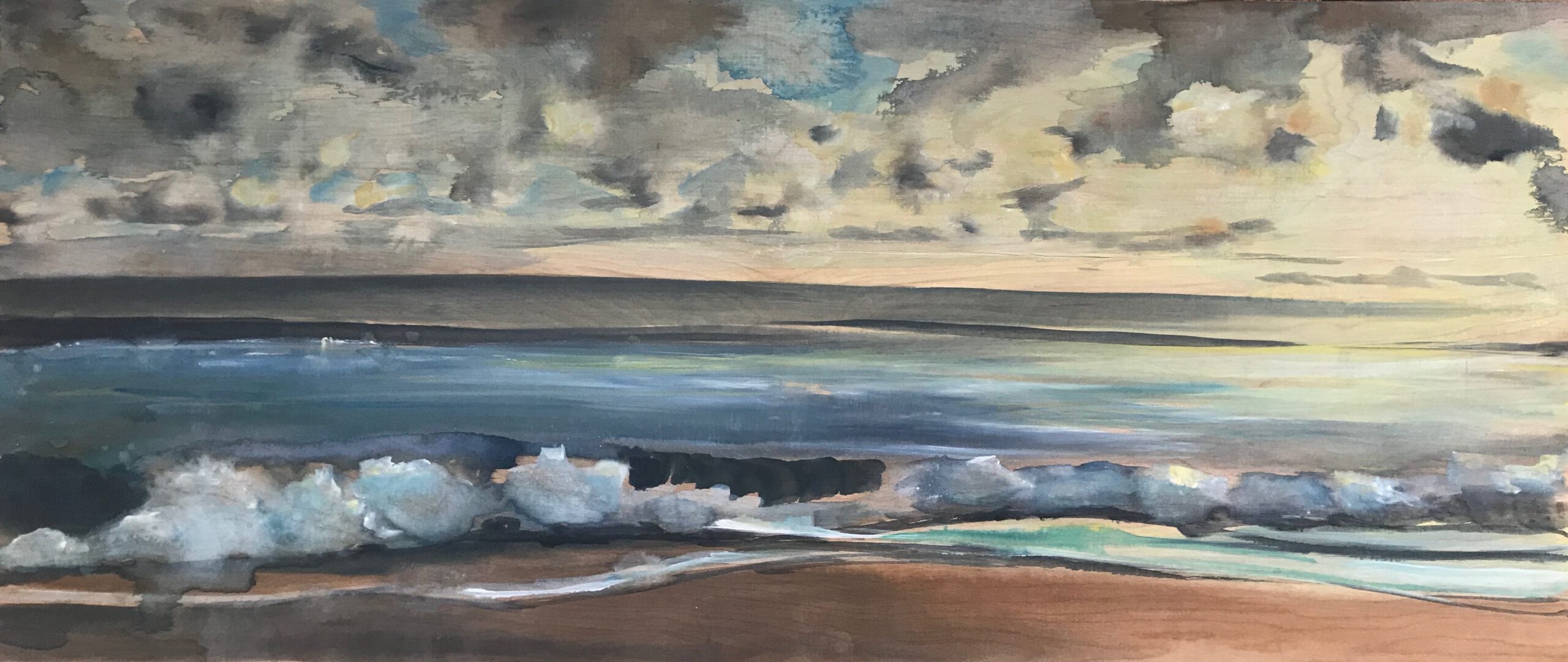 Painting by Rosanna Marmont — Yellow, 2020, watercolor on maple
